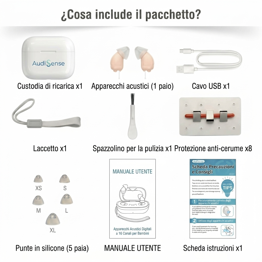 AudiSense™ — Amplificatore acustico ricaricabile e discreto
